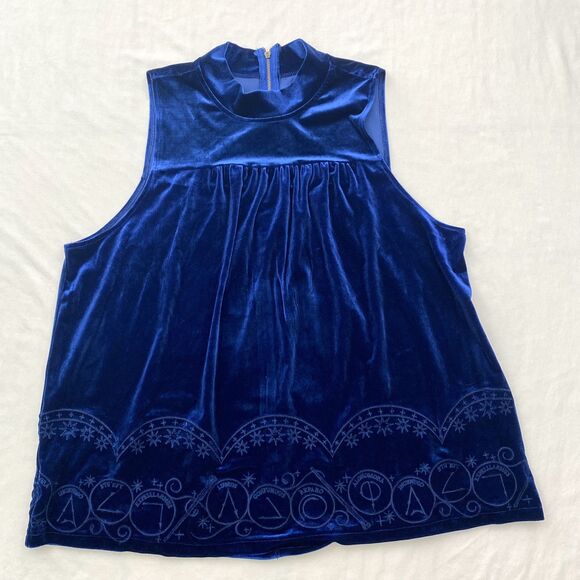 Harry Potter Velvet Top 2X Sleeveless BoxLunch Spell Embroidered Wizard Magic - Picture 1 of 14